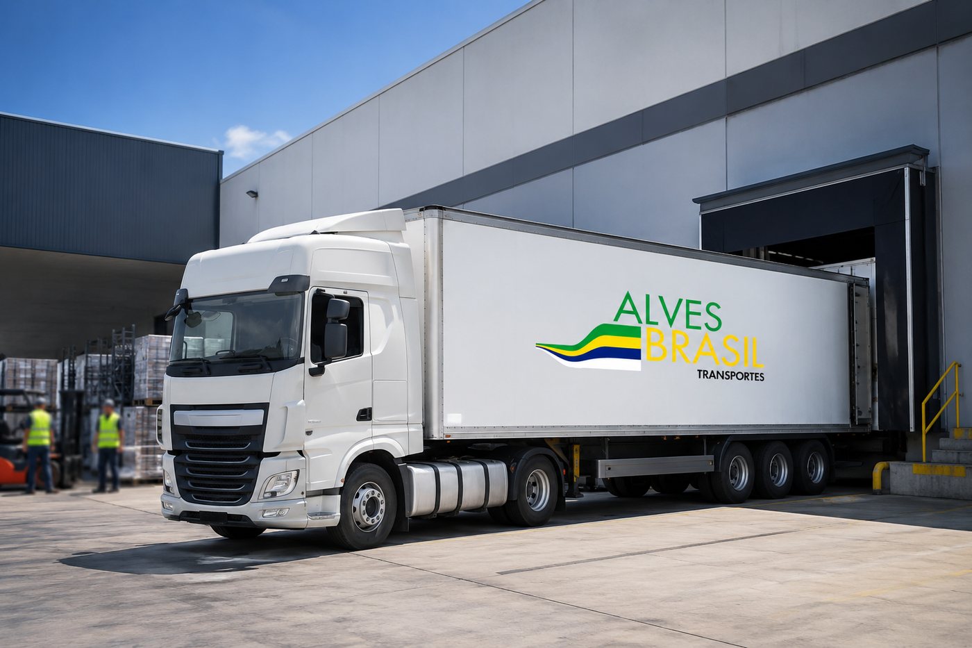 Caminhão dedicado da Alves Brasil em carregamento